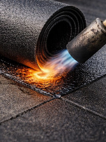 reparatie van bitumen daklekkage plat dak